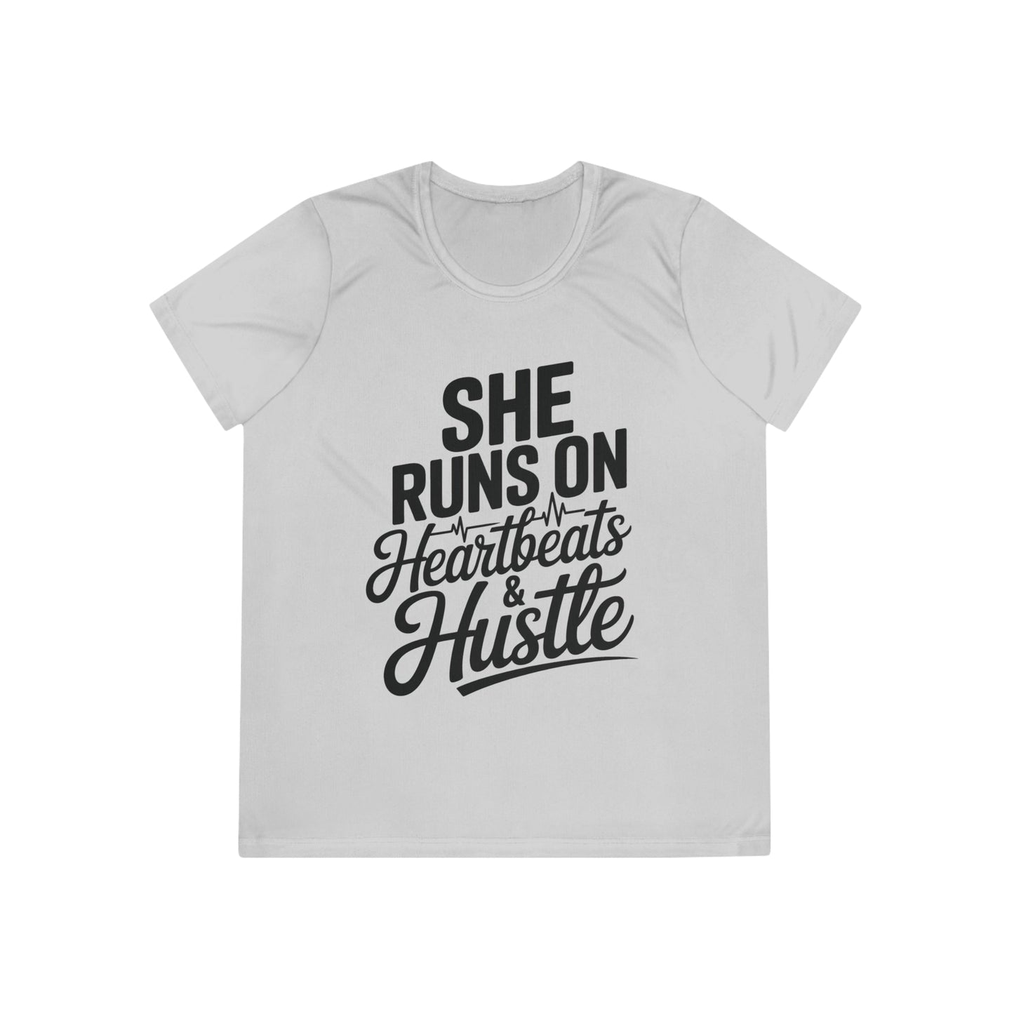 Heartbeats And Hustle Ladies Moisture Wicking Tee