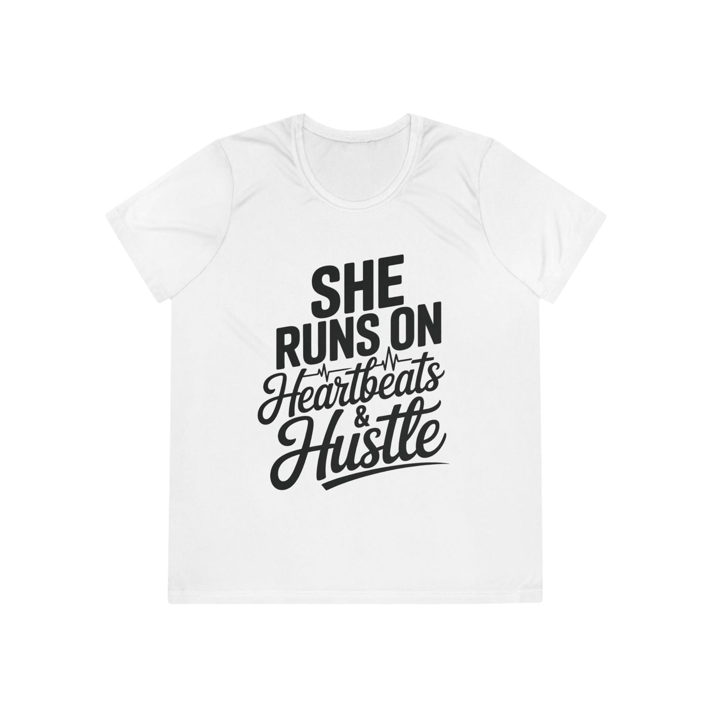 Heartbeats And Hustle Ladies Moisture Wicking Tee