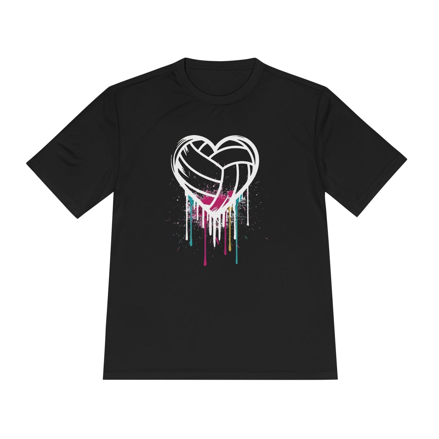 Dripping Volleyball Heart Unisex Moisture Wicking Tee