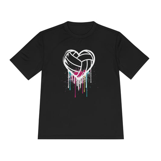 Dripping Volleyball Heart Unisex Moisture Wicking Tee