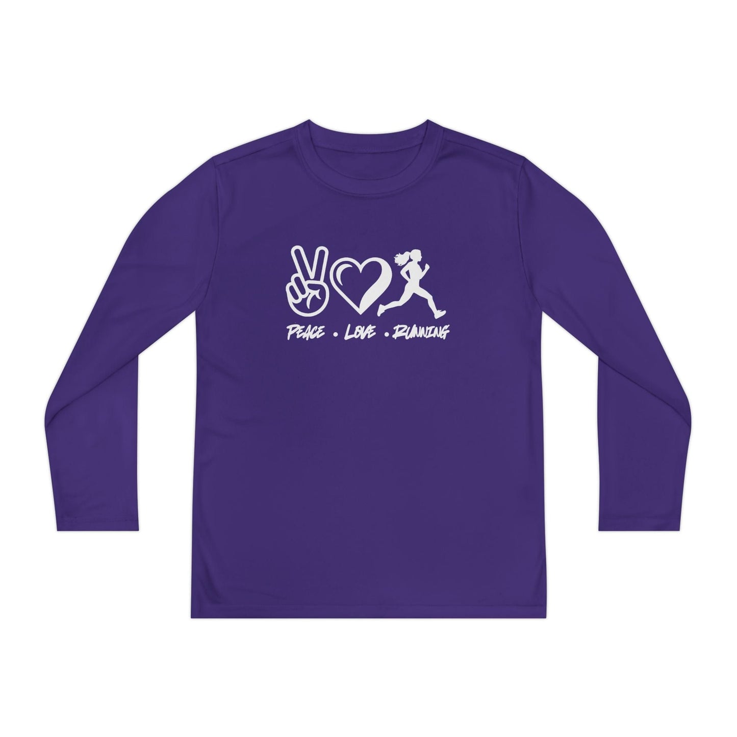 Peace • Love • Running Youth Long Sleeve Competitor Tee