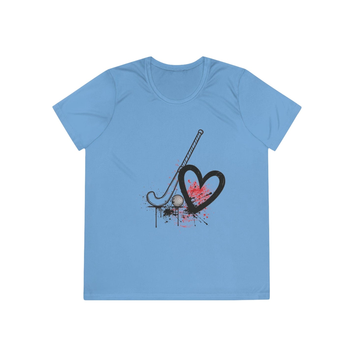 Field Hockey Is Her Heartbeat Ladies Moisture Wicking Tee