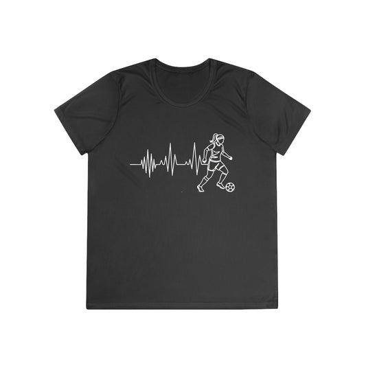 Soccer Heartbeat Ladies Moisture Wicking Tee