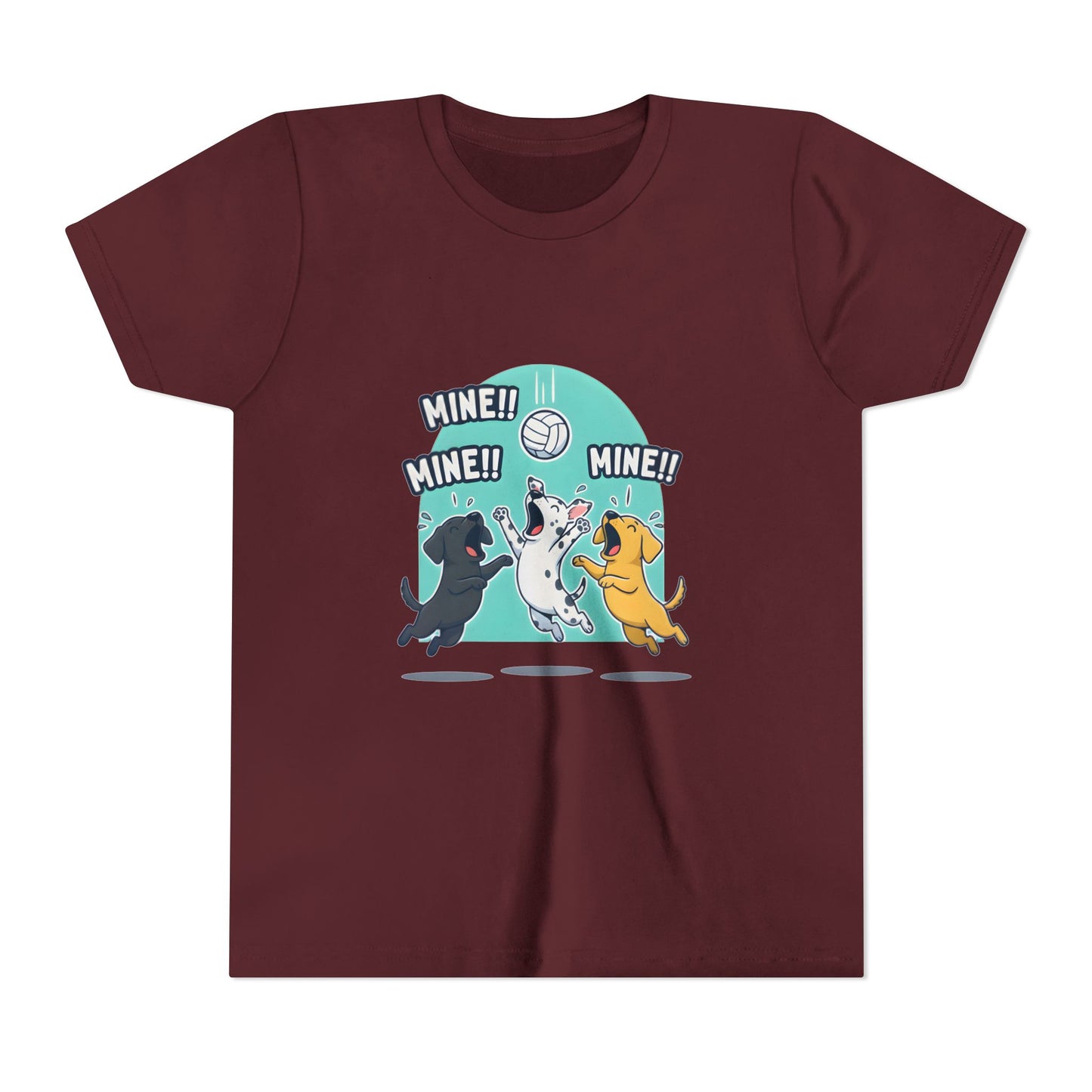 Mine! Volleyball Puppy Squad Youth Short Sleeve Tee