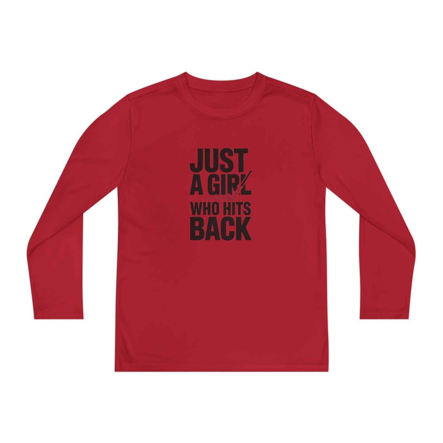 Just A Girl Who Hits Back Youth Long Sleeve Competitor Tee