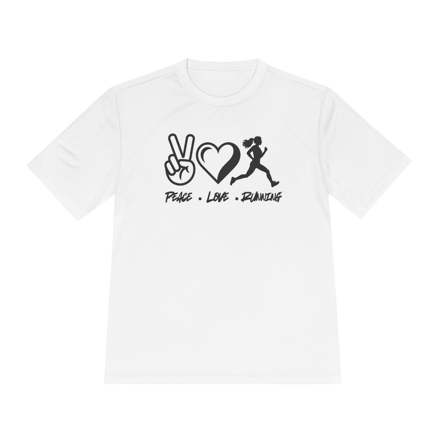 Peace • Love • Running Unisex Moisture Wicking Tee