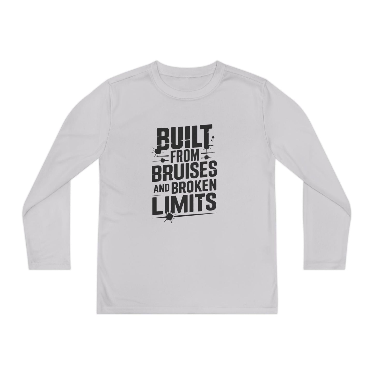 Built From Bruises And Broken Limits Youth Long Sleeve Competitor Tee