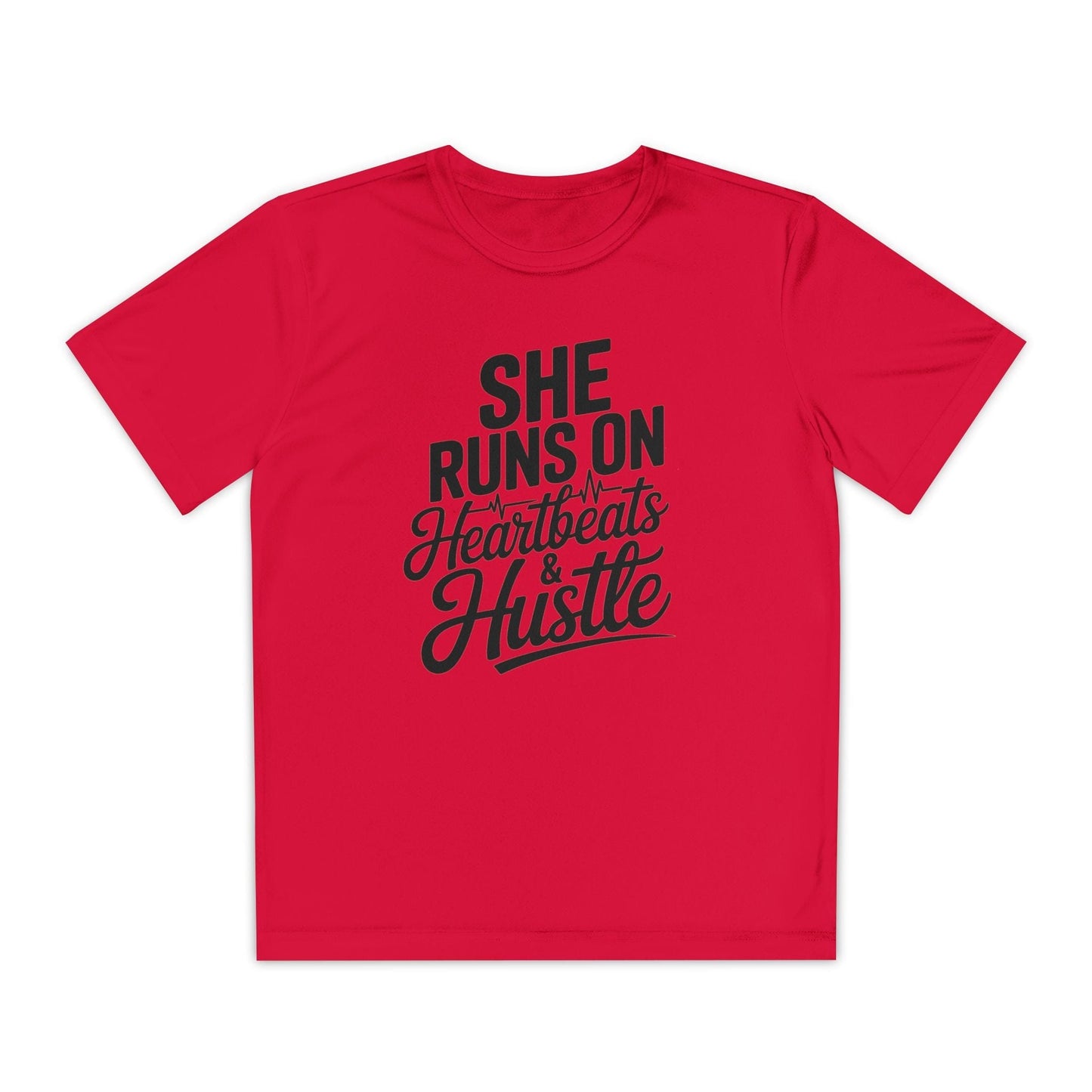 Heartbeats And Hustle Youth Moisture Wicking Tee