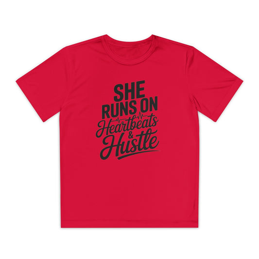 Heartbeats And Hustle Youth Moisture Wicking Tee