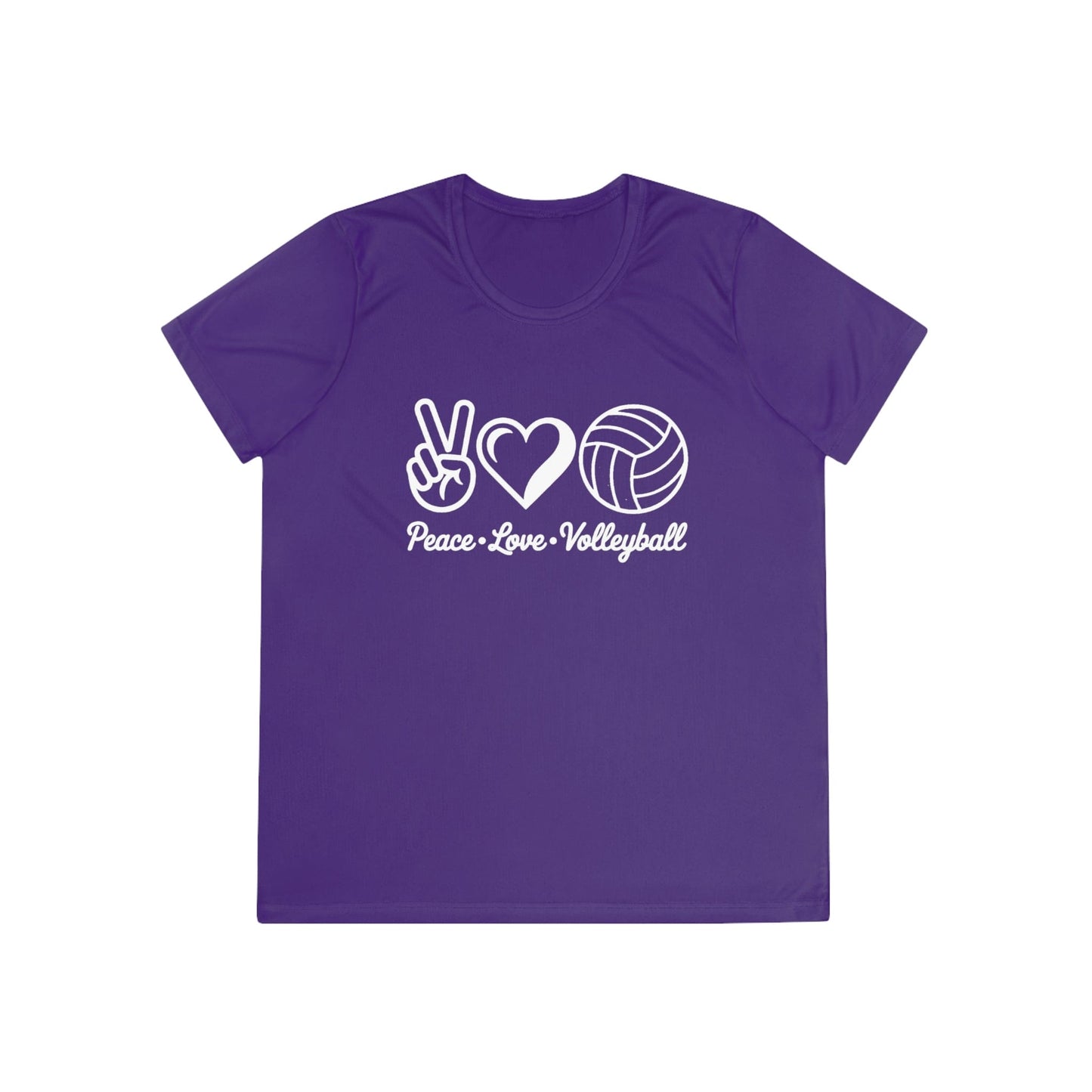 Peace • Love • Volleyball Ladies Moisture Wicking Tee
