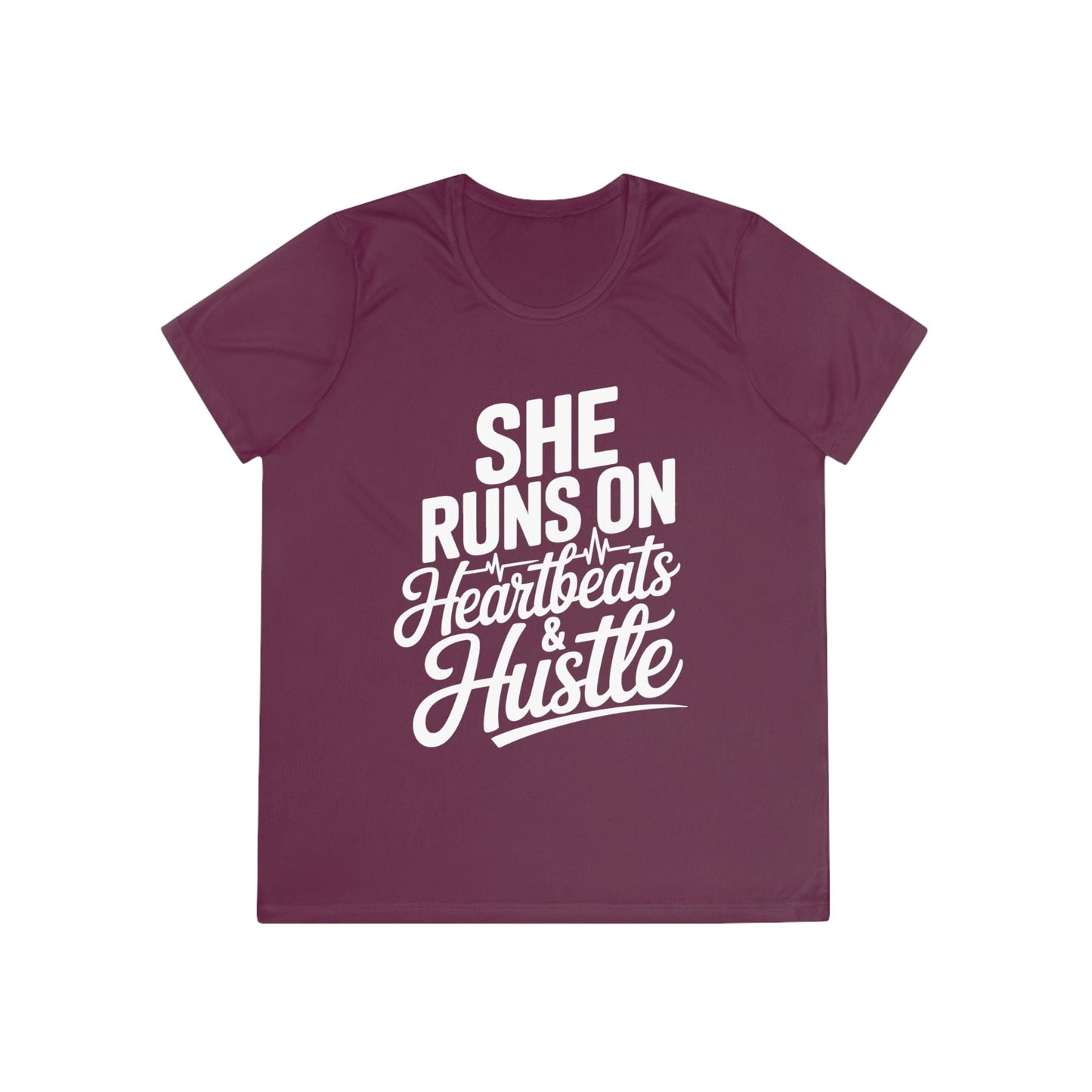 Heartbeats And Hustle Ladies Moisture Wicking Tee