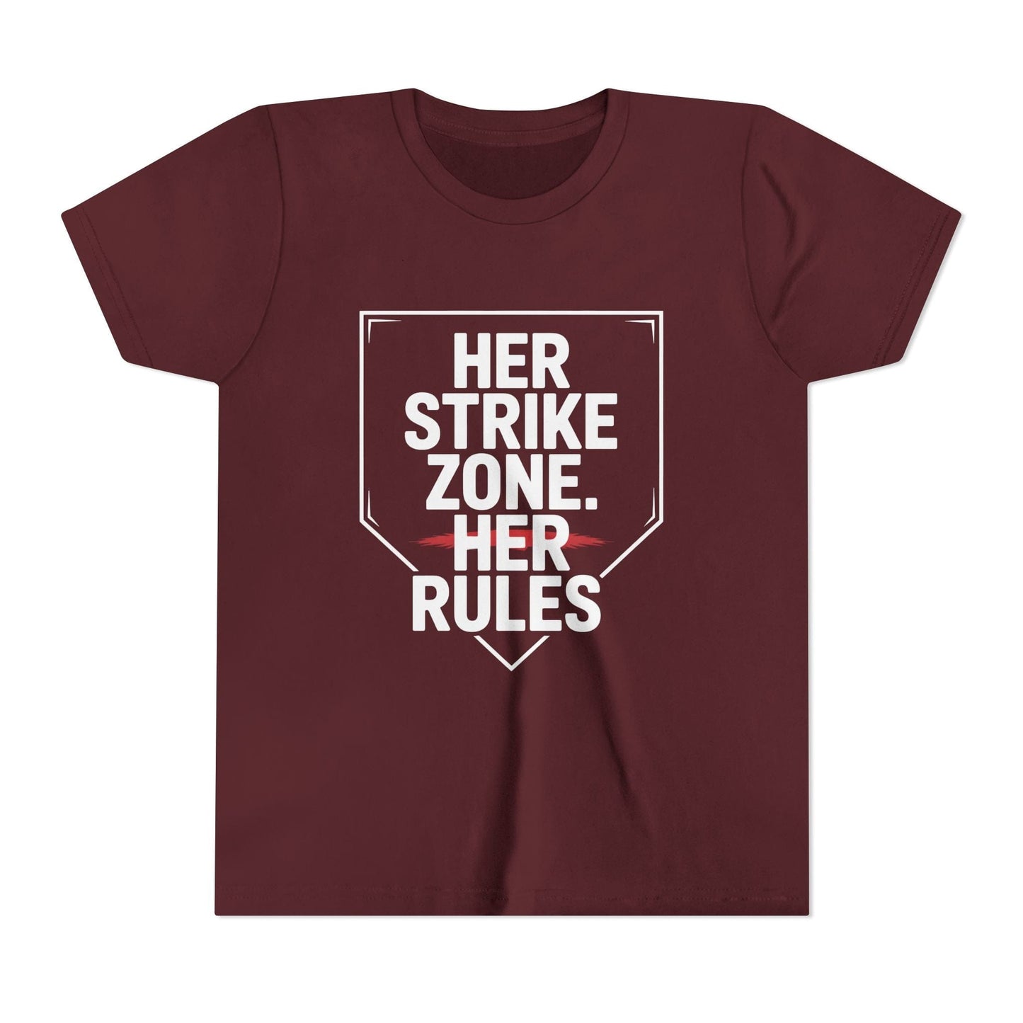 Her Strike Zone. Her Rules Youth Short Sleeve Tee