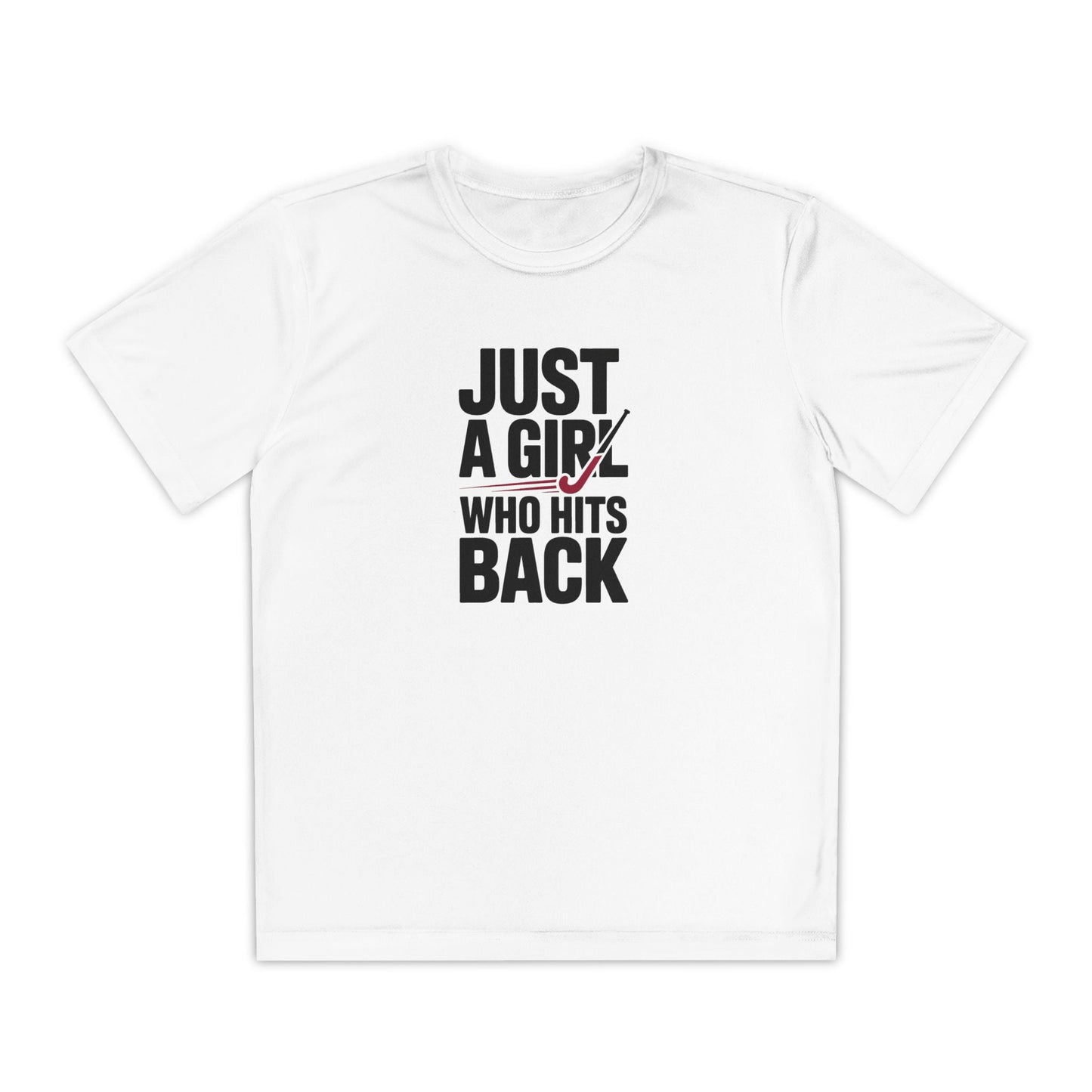 Just A Girl Who Hits Back Youth Moisture Wicking Tee