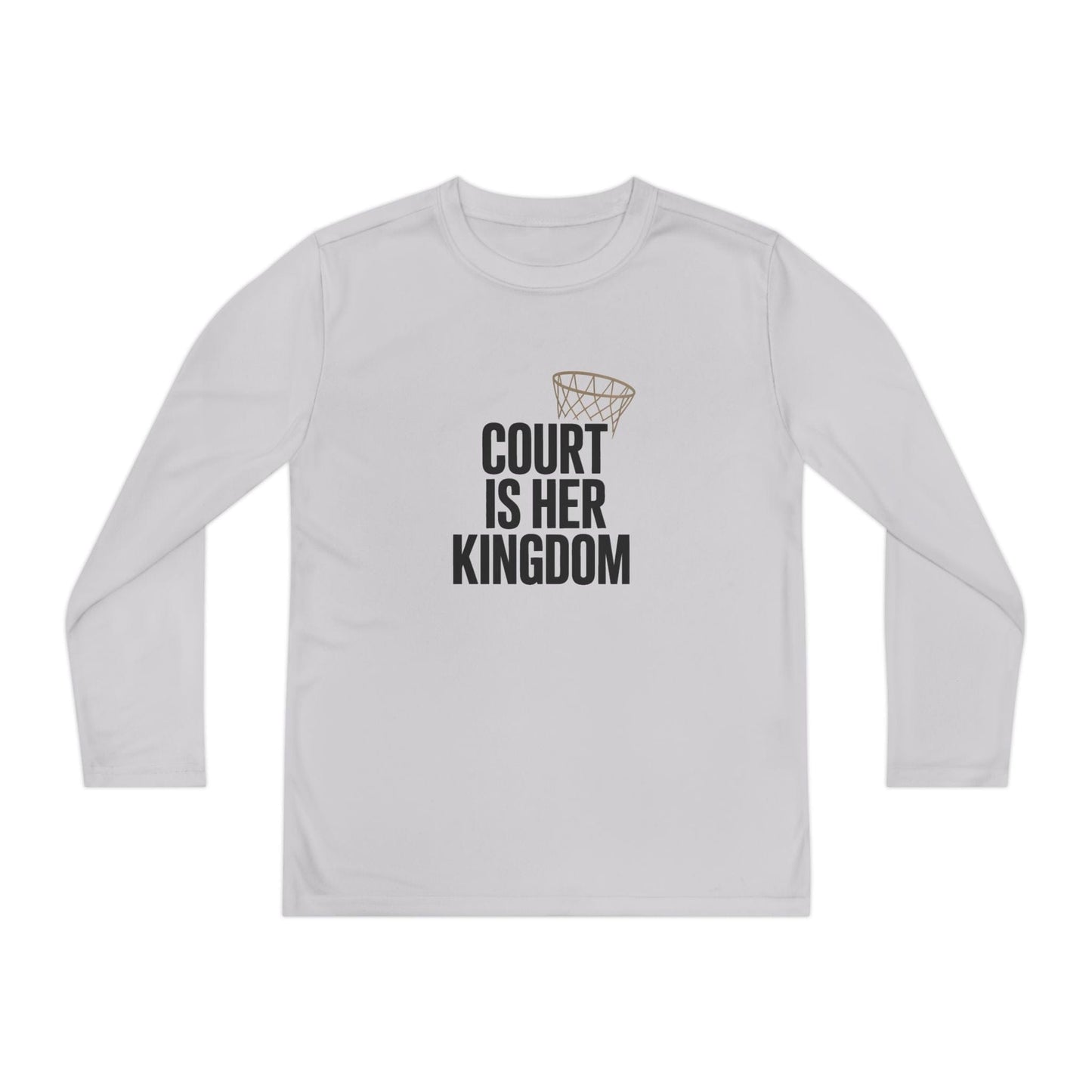 Court Is Her Kingdom Youth Long Sleeve Competitor Tee