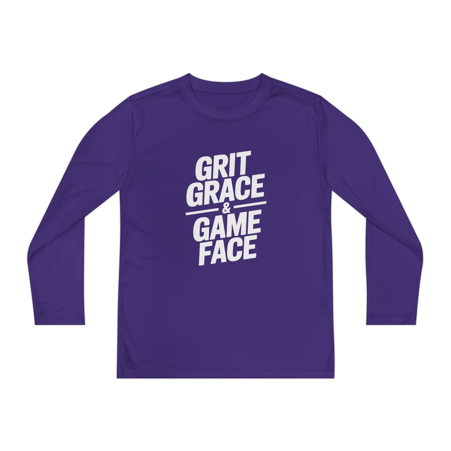 Grit, Grace, And Game Face Youth Long Sleeve Competitor Tee