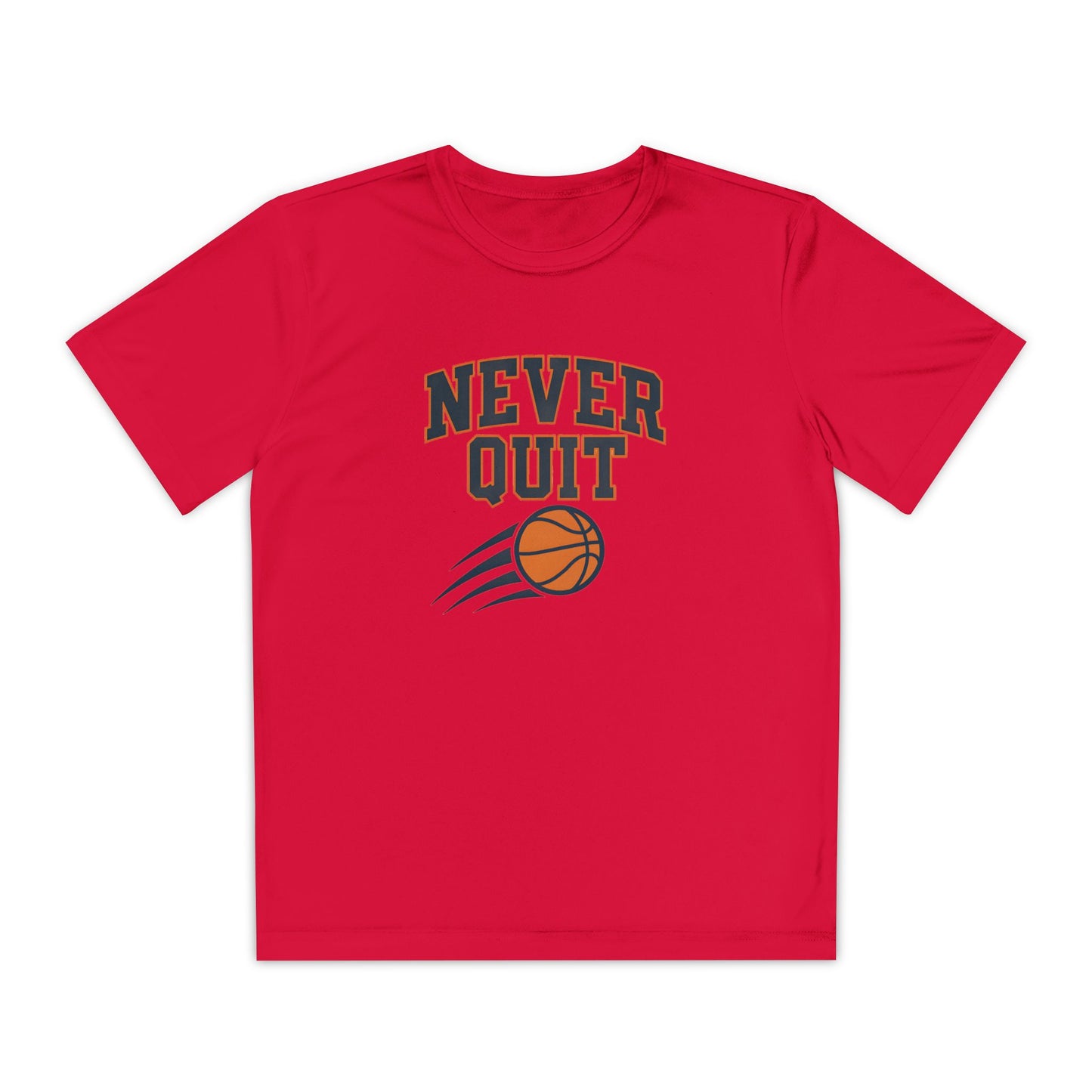 Never Quit Basketball Youth Moisture Wicking Tee