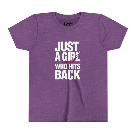 Just A Girl Who Hits Back  Youth Short Sleeve Tee