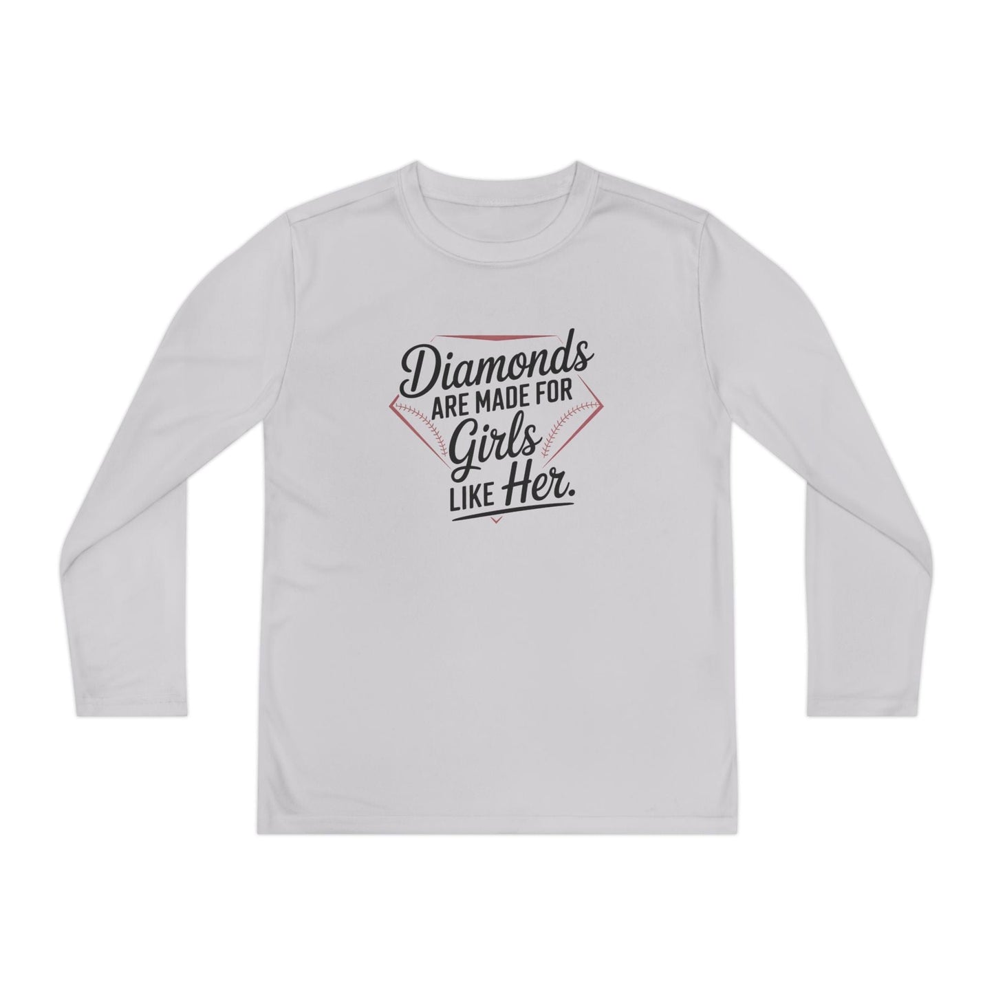 Diamonds Are Made for Girls Like Her Youth Long Sleeve Competitor Tee