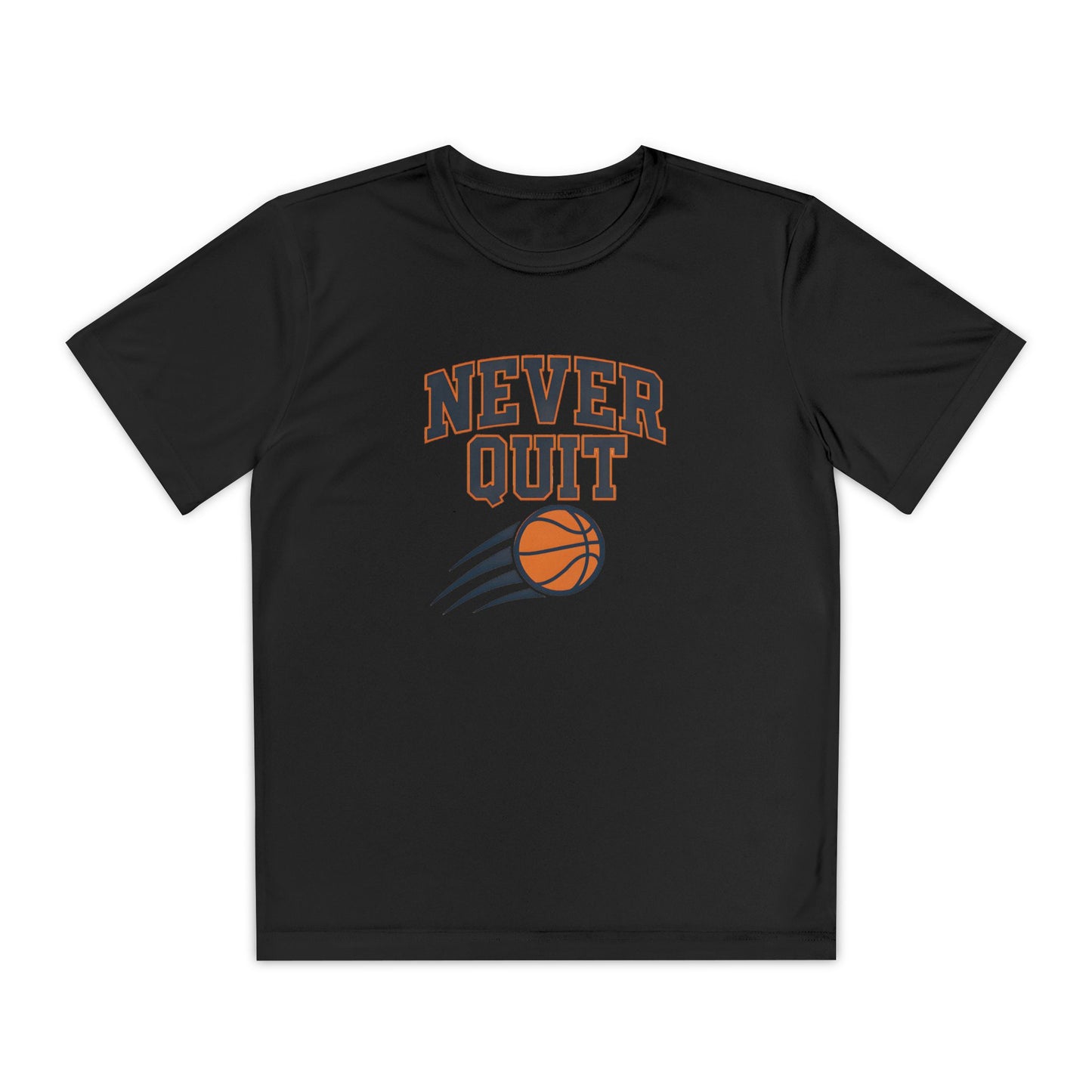 Never Quit Basketball Youth Moisture Wicking Tee