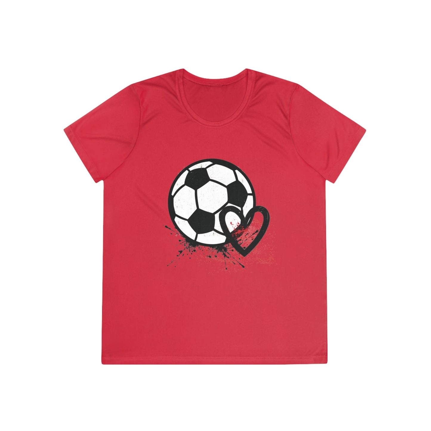 Soccer Is Her Heartbeat Ladies Moisture Wicking Tee