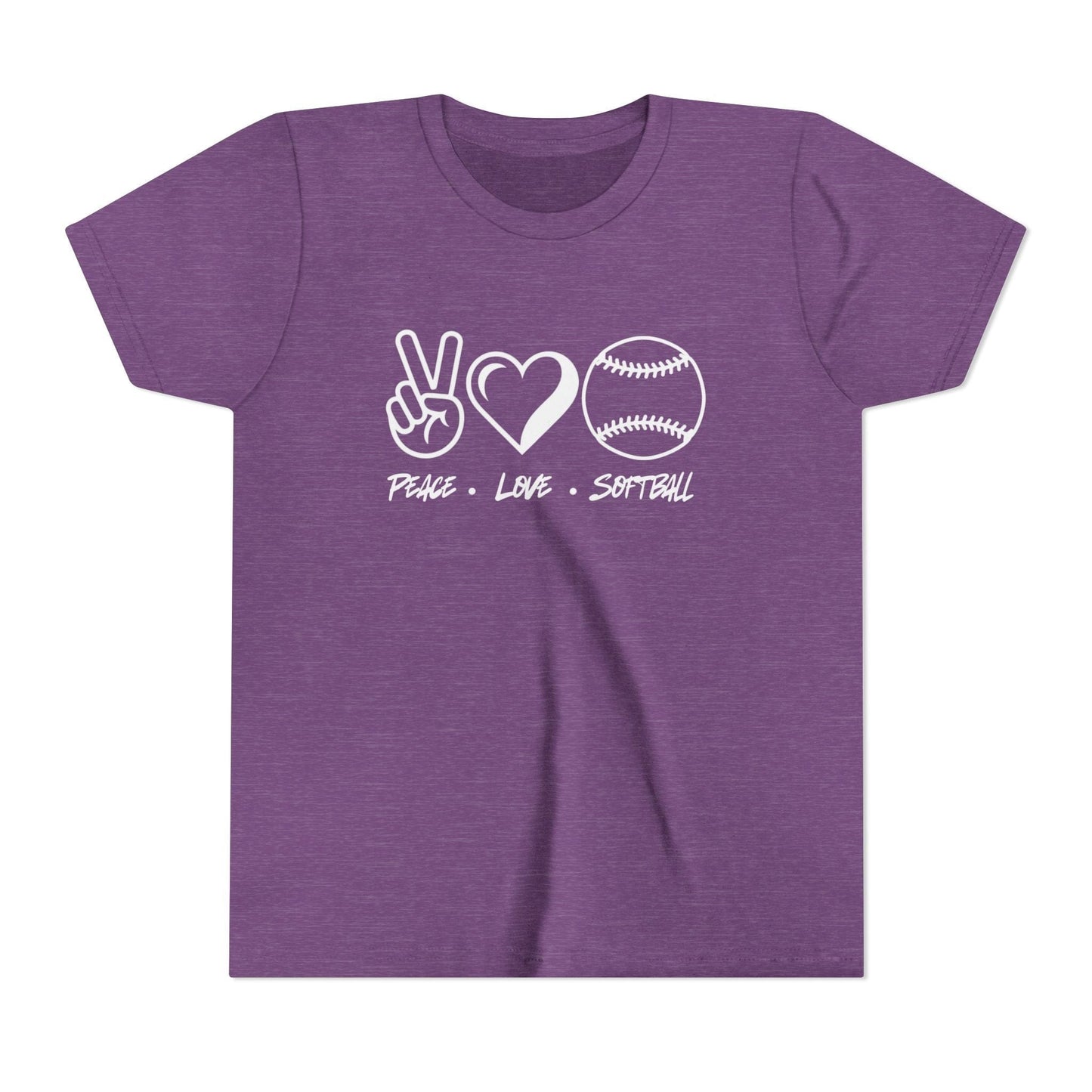 Peace • Love • Softball Youth Short Sleeve Tee