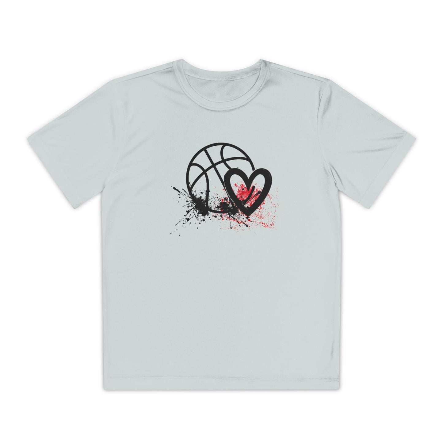 Basketball Is Her Heartbeat Youth Moisture Wicking Tee