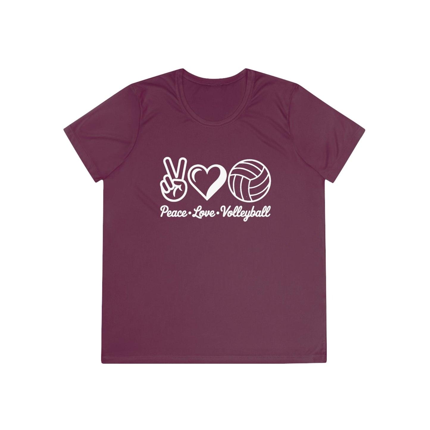 Peace • Love • Volleyball Ladies Moisture Wicking Tee