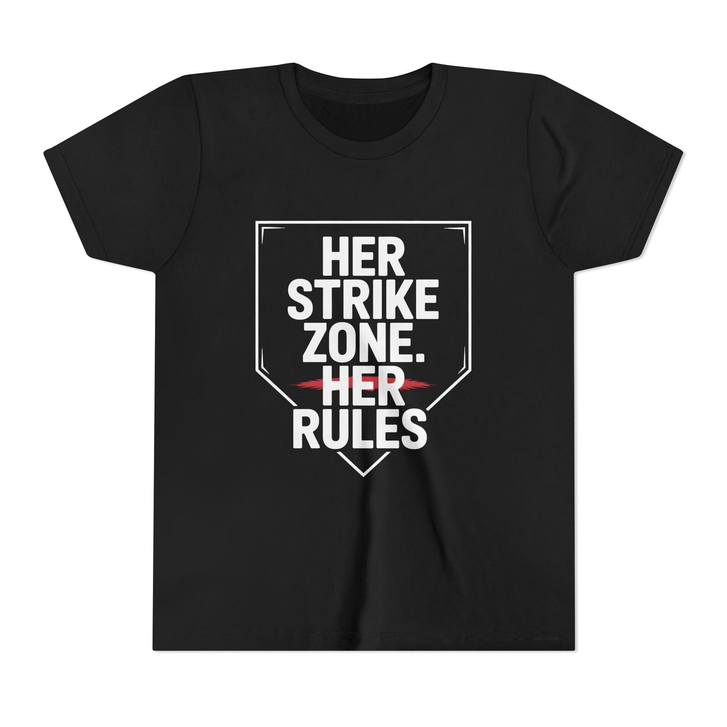 Her Strike Zone. Her Rules Youth Short Sleeve Tee