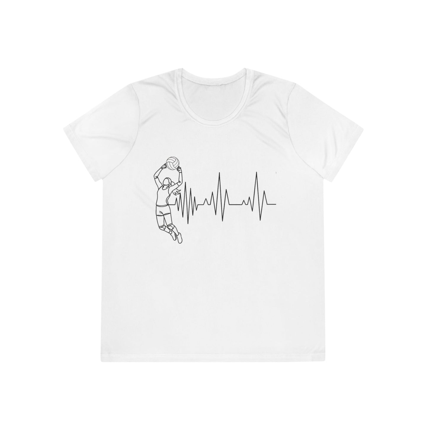 Volleyball Heartbeat Ladies Moisture Wicking Tee