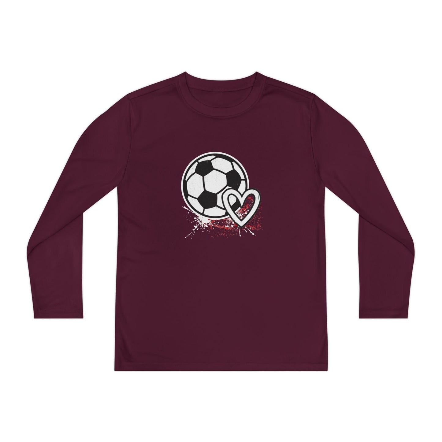 Soccer Is Her Heartbeat Youth Long Sleeve Competitor Tee