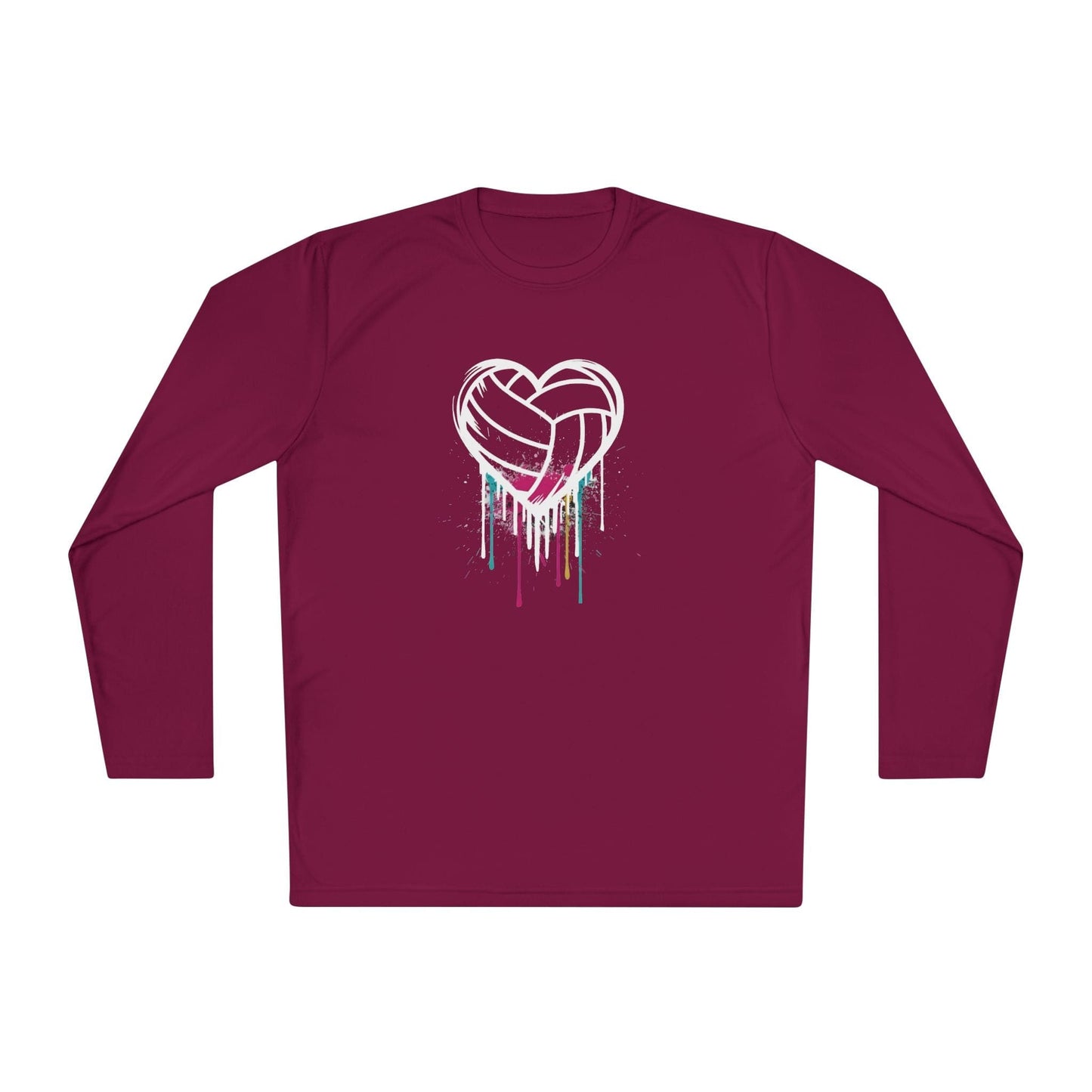 Dripping Volleyball Heart Lightweight Long Sleeve Tee
