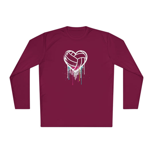 Dripping Volleyball Heart Lightweight Long Sleeve Tee