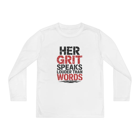 Grit Over Words Youth Long Sleeve Competitor Tee