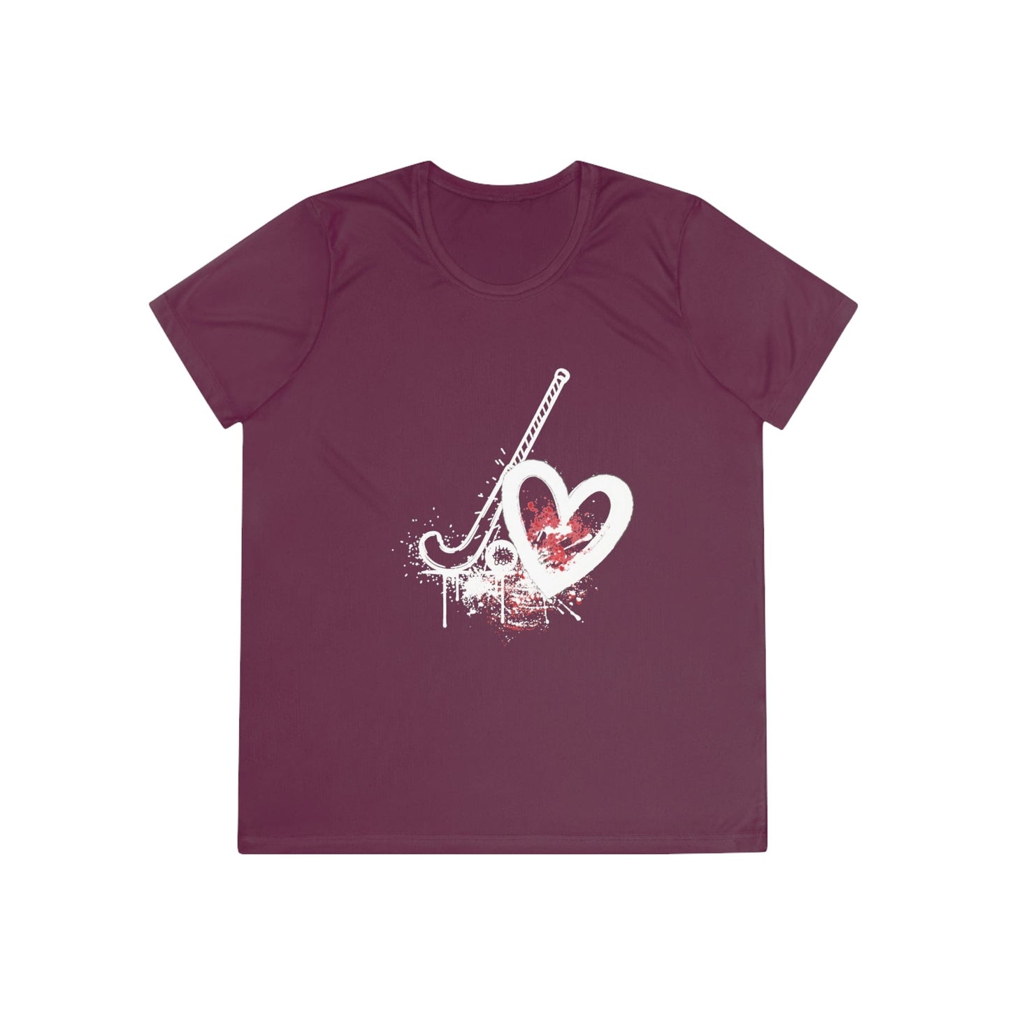 Field Hockey Is Her Heartbeat Ladies Moisture Wicking Tee
