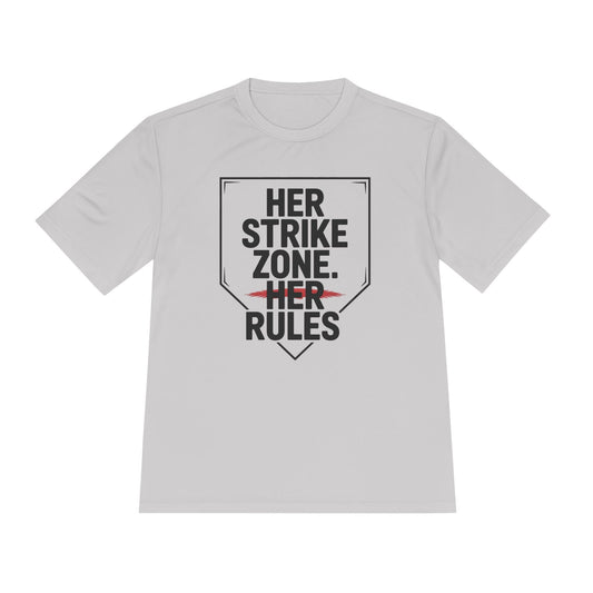Her Strike Zone, Her Rules Unisex Moisture Wicking Tee