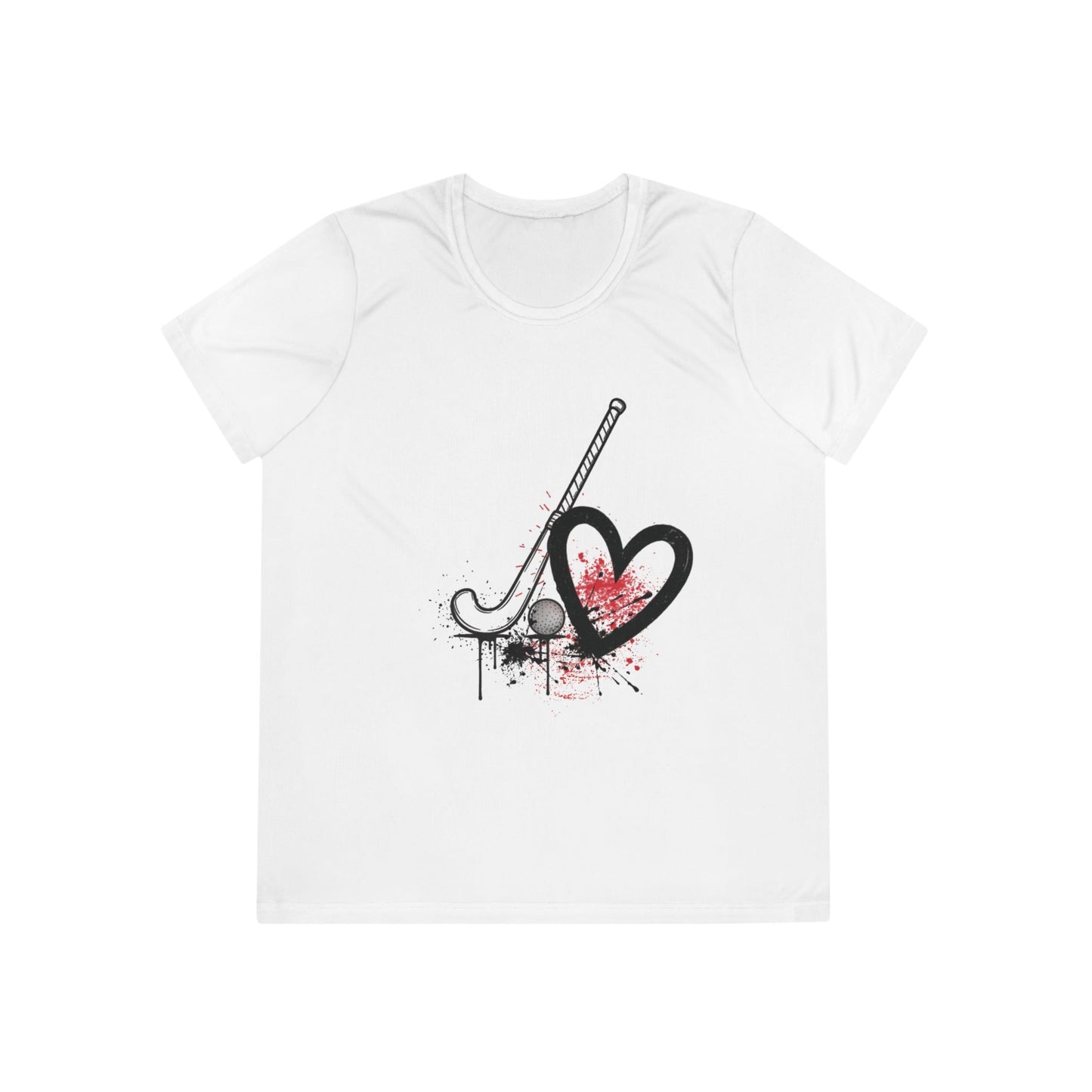 Field Hockey Is Her Heartbeat Ladies Moisture Wicking Tee