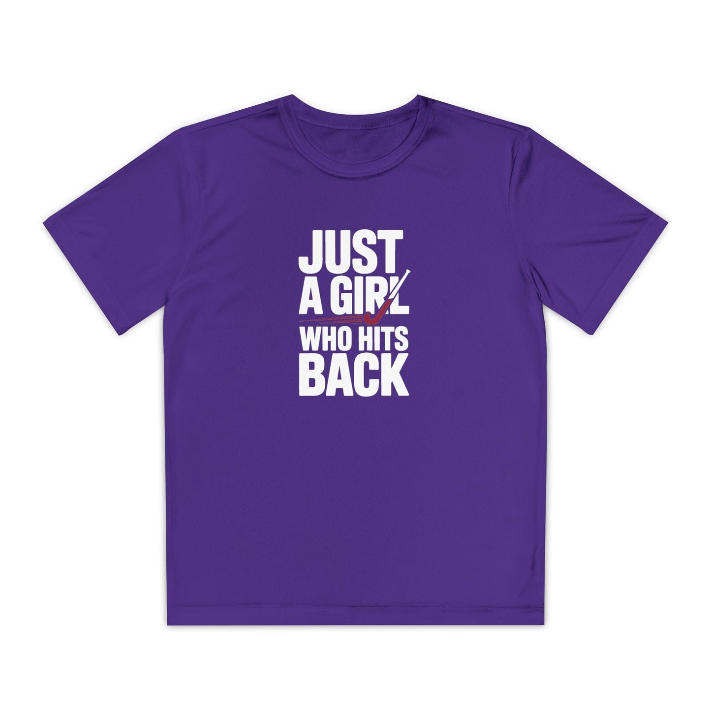 Just A Girl Who Hits Back Youth Moisture Wicking Tee