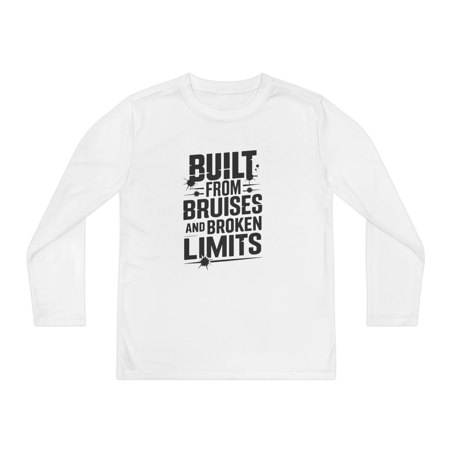 Built From Bruises And Broken Limits Youth Long Sleeve Competitor Tee
