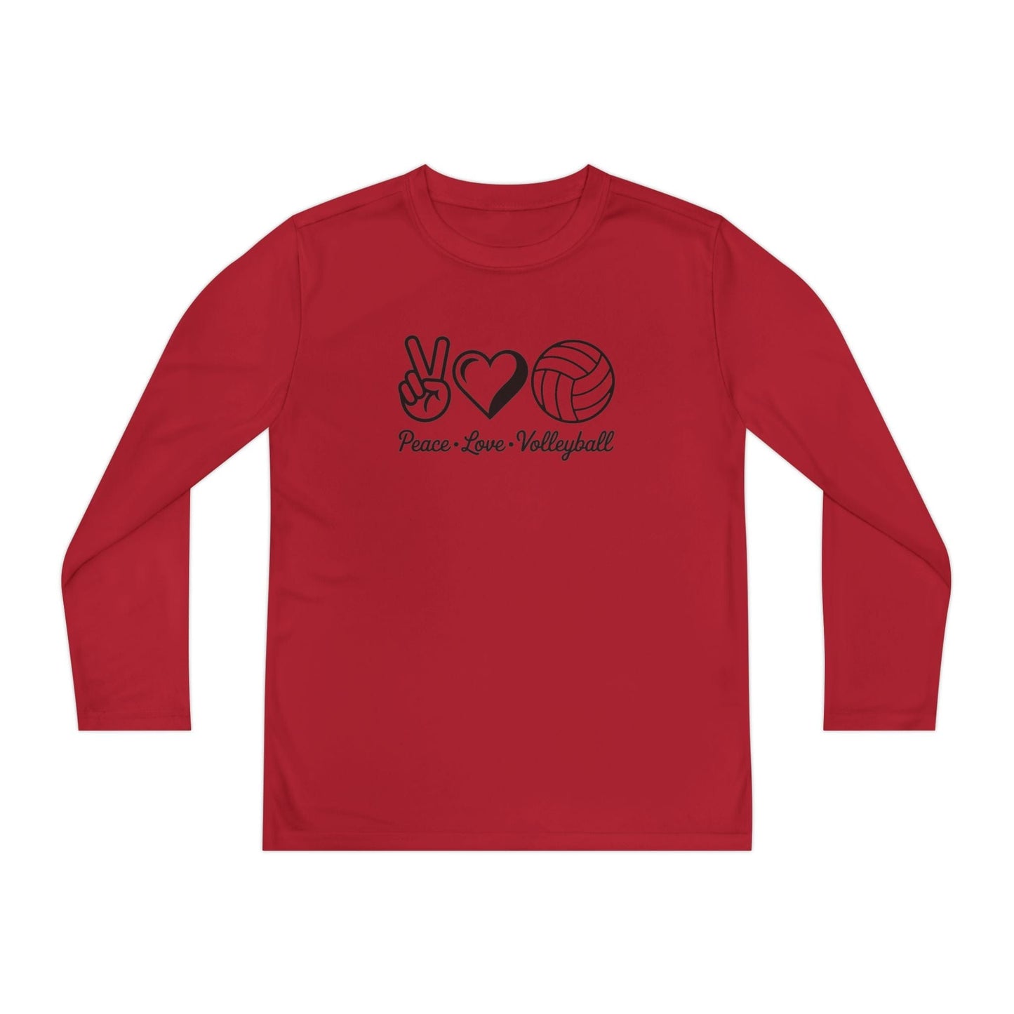 Peace • Love • Volleyball Youth Long Sleeve Competitor Tee