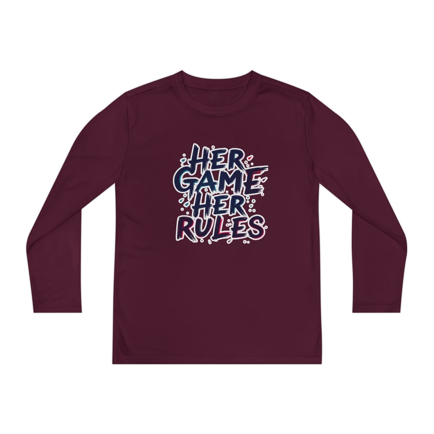 Her Game, Her Rules Youth Long Sleeve Competitor Tee
