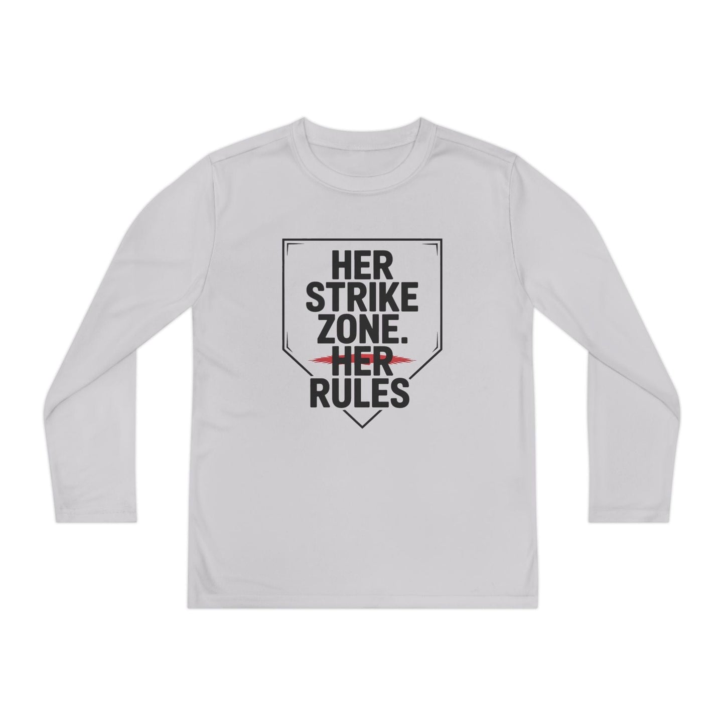 Her Strike Zone, Her Rules Youth Long Sleeve Competitor Tee