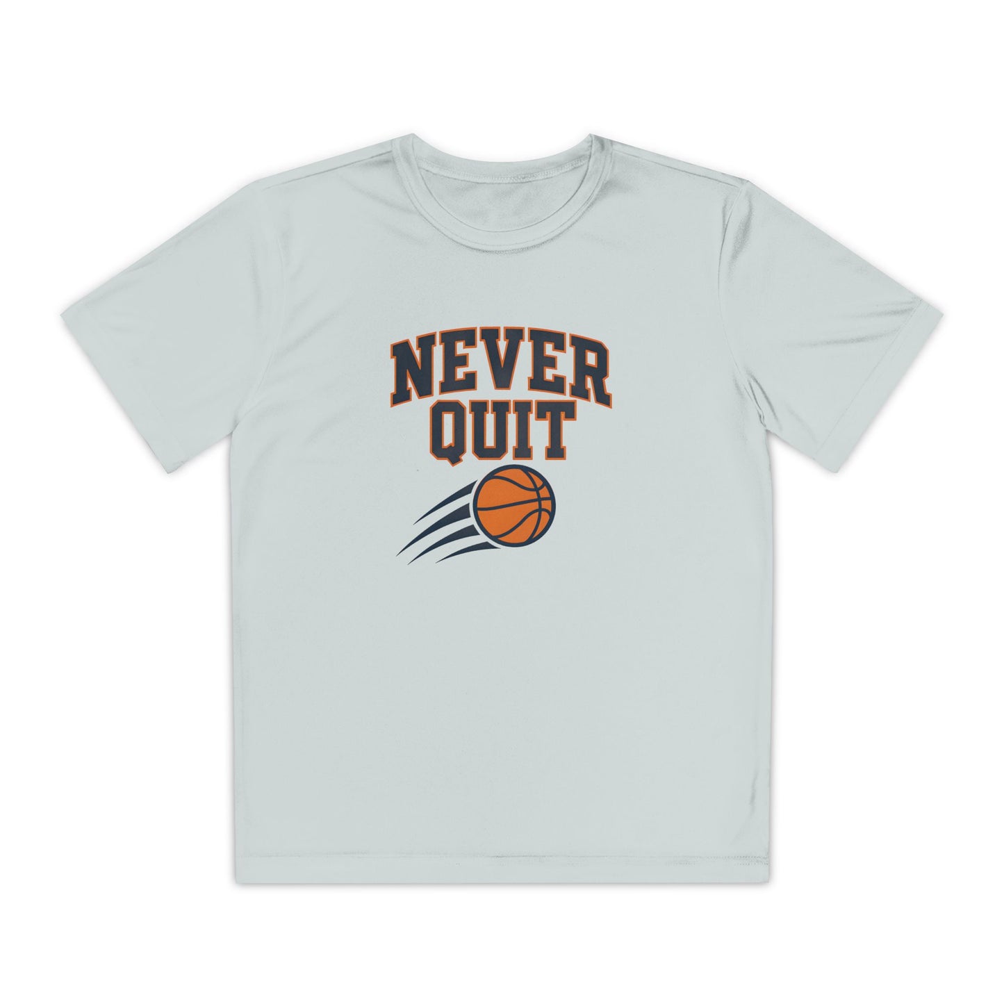 Never Quit Basketball Youth Moisture Wicking Tee