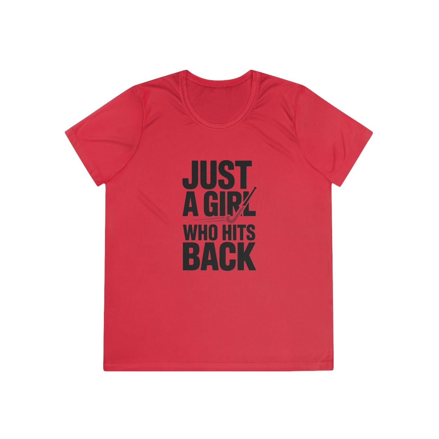 Just A Girl Who Hits Back  Ladies Moisture Wicking Tee