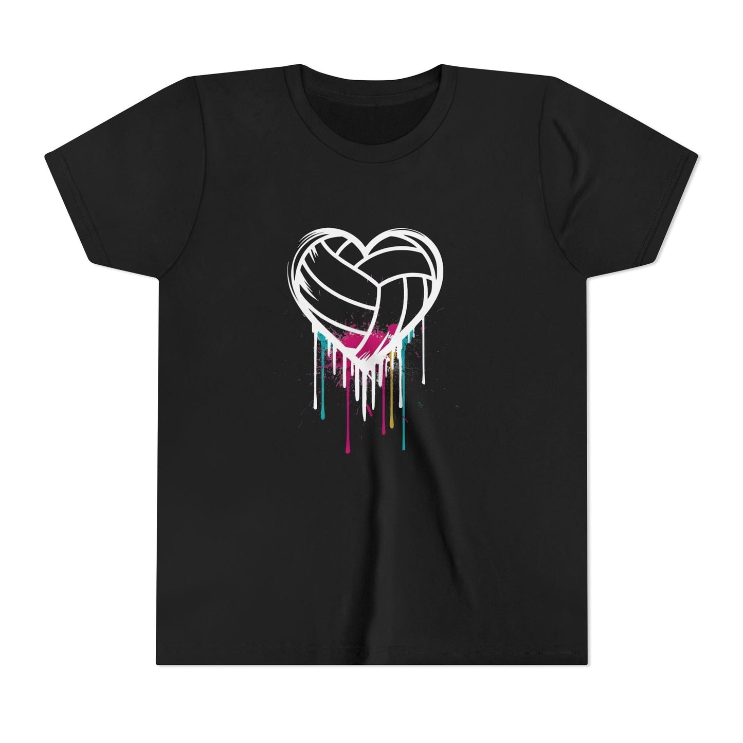 Dripping Volleyball Heart Youth Short Sleeve Tee