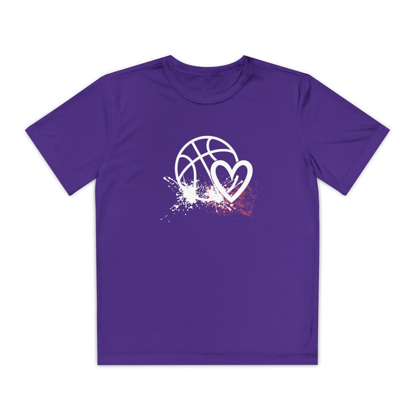 Basketball Is Her Heartbeat Youth Moisture Wicking Tee
