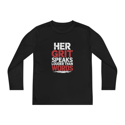 Grit Over Words Youth Long Sleeve Competitor Tee