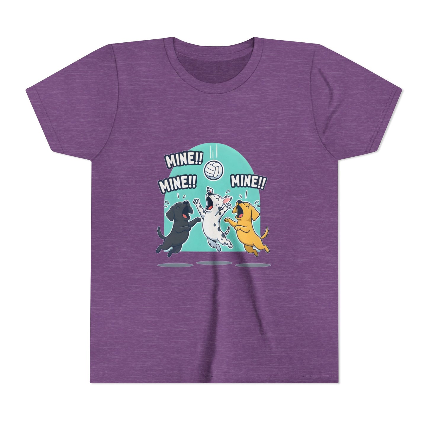 Mine! Volleyball Puppy Squad Youth Short Sleeve Tee