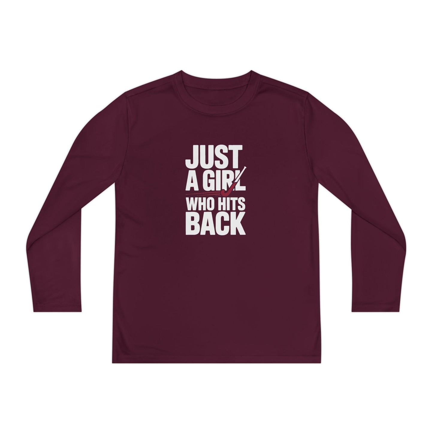 Just A Girl Who Hits Back Youth Long Sleeve Competitor Tee