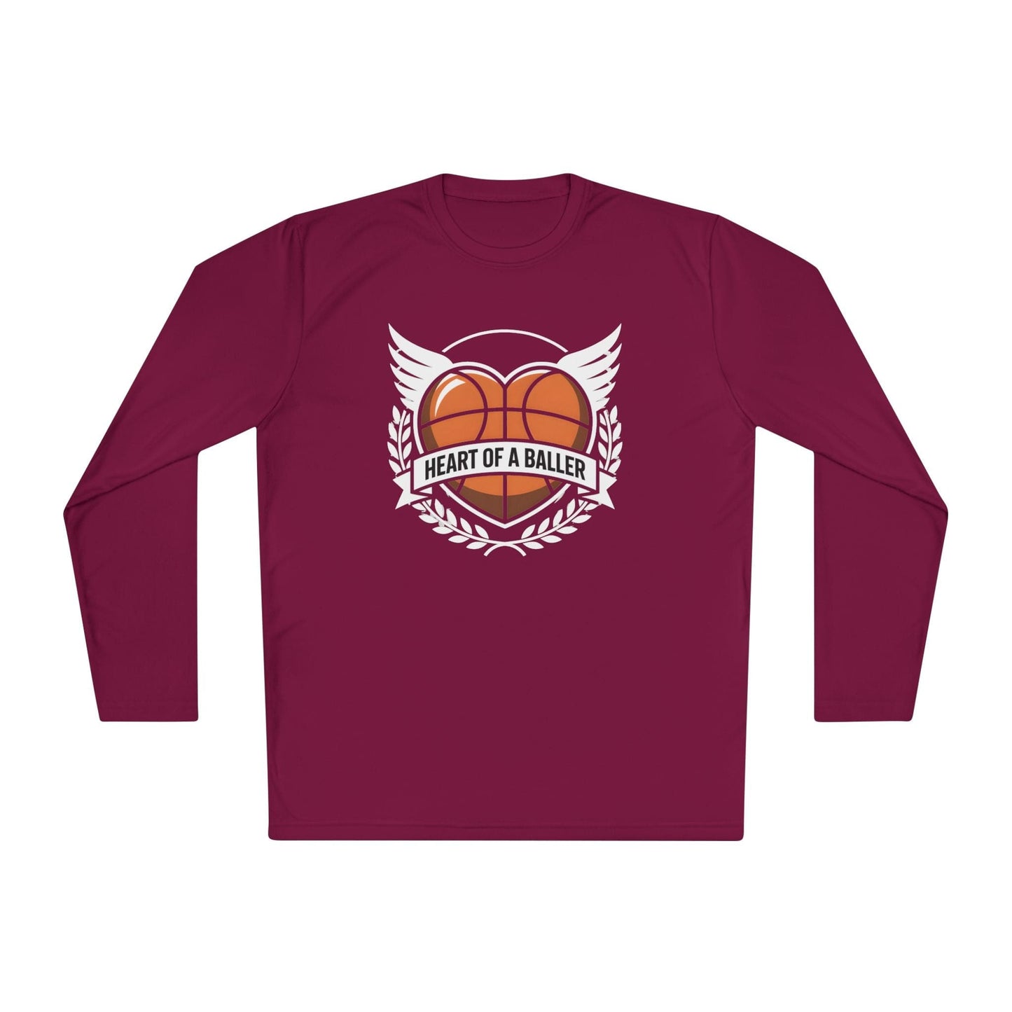 Heart Of A Baller-Basketball  Unisex Lightweight Long Sleeve Tee