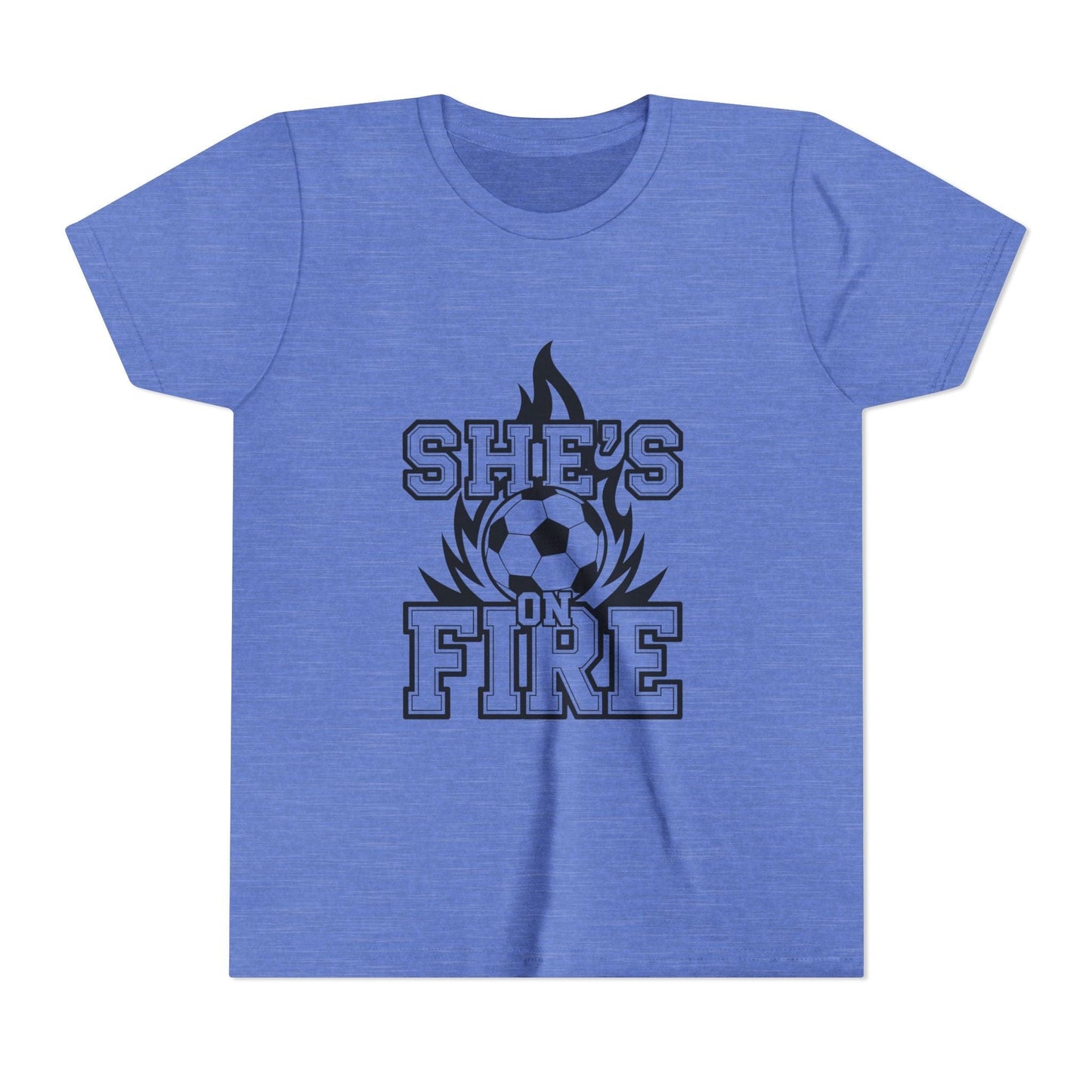 She's On Fire Soccer Youth Short Sleeve Tee
